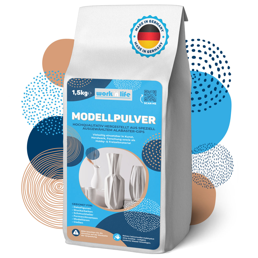 Modellpulver, Premium Gips zum Gießen, Alabastergips
