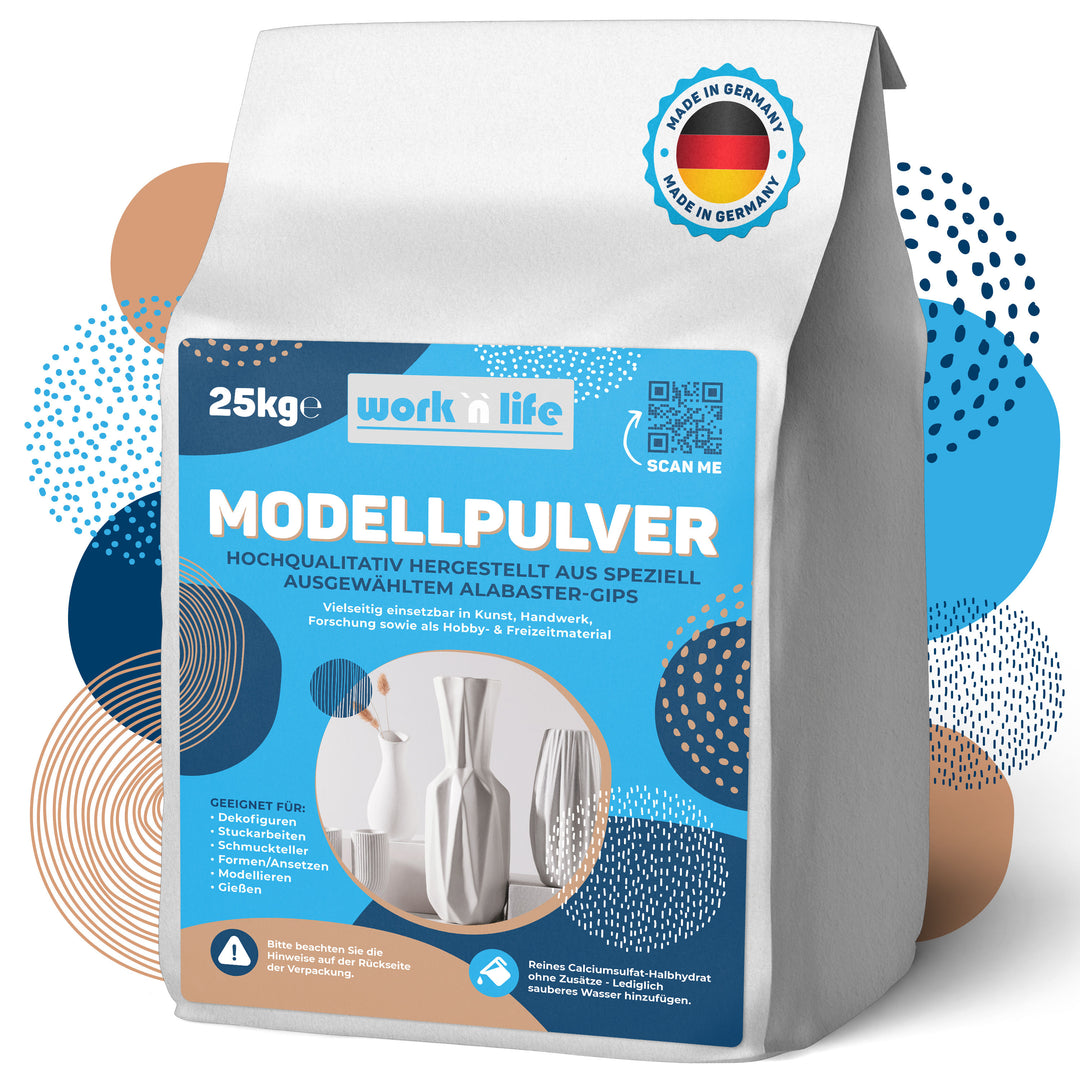 Modellpulver, Premium Gips zum Gießen, Alabastergips