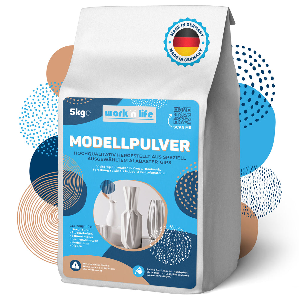 Modellpulver, Premium Gips zum Gießen, Alabastergips