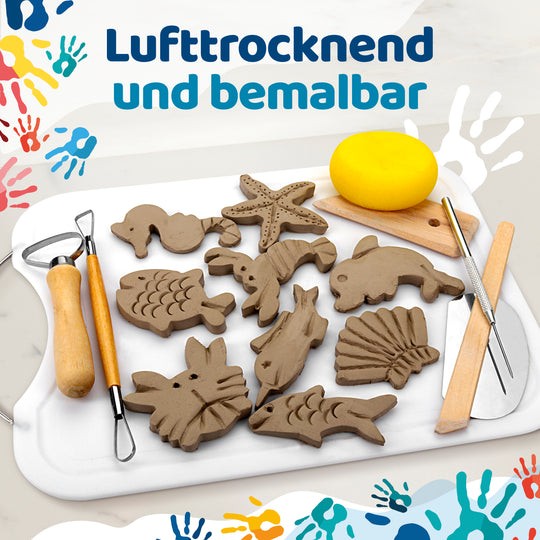Bastelton Lufttrocknend und bemalbar