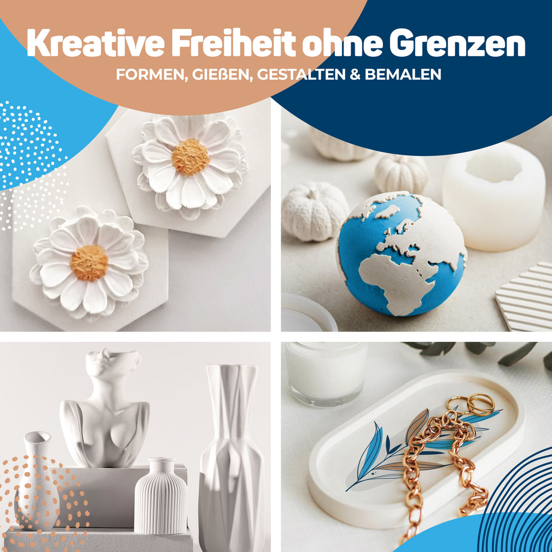 Modellpulver, Premium Gips zum Gießen, Alabastergips