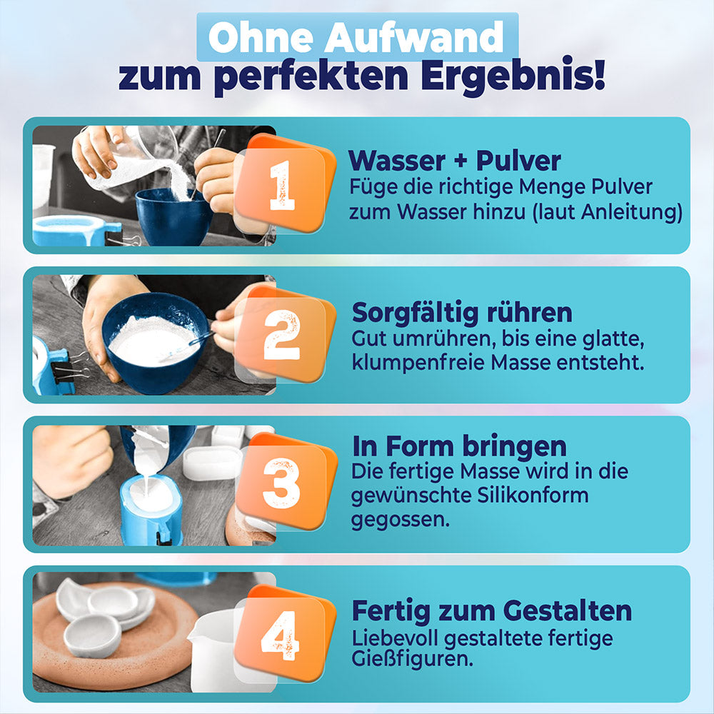 Gießpulver Extra Weiß, Premium Gips zum Gießen