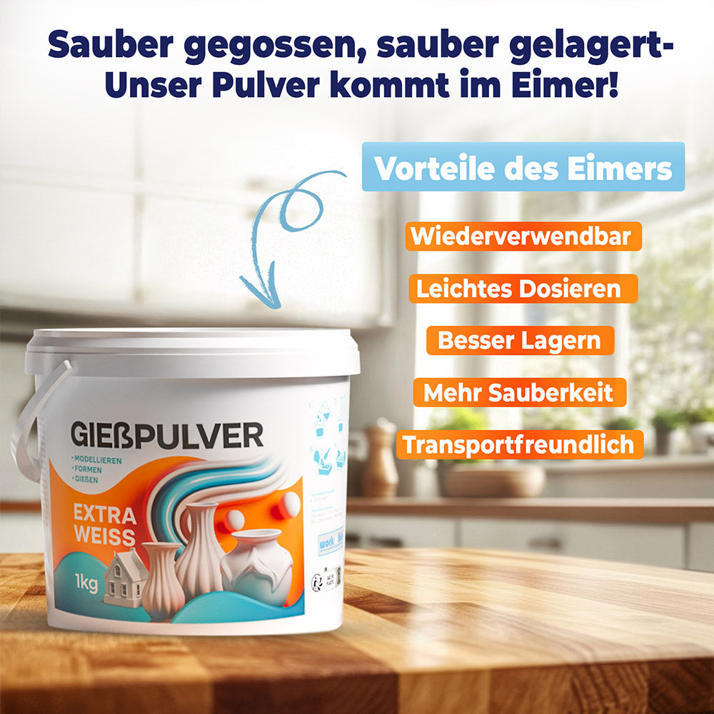 Gießpulver Extra Weiß, Premium Gips zum Gießen