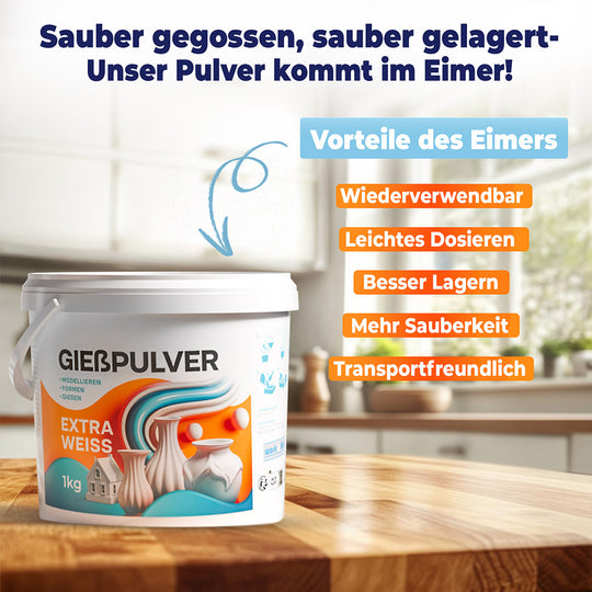 Gießpulver Extra Weiß, Premium Gips zum Gießen