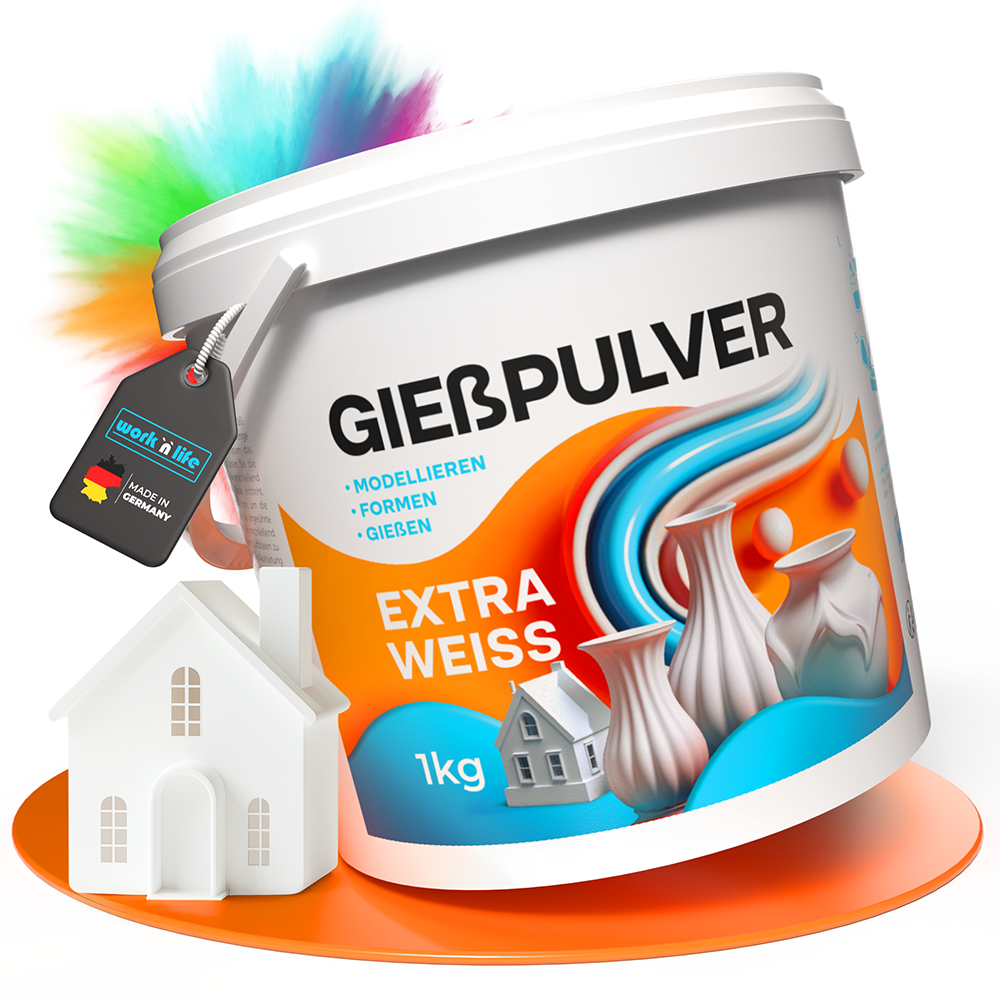 Gießpulver Extra Weiß, Premium Gips zum Gießen