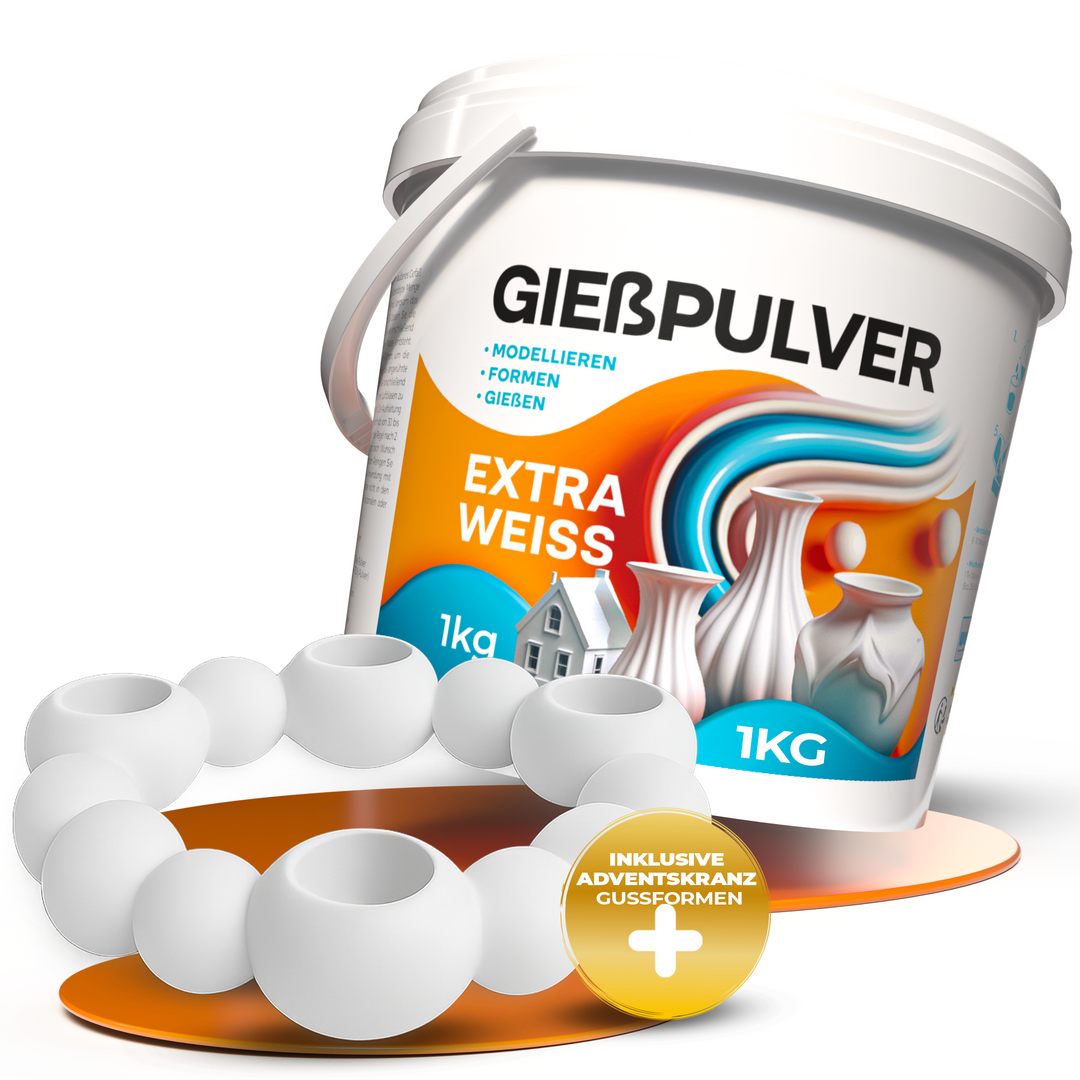 Gießpulver Weihnachts- SET inkl. Silikonformen