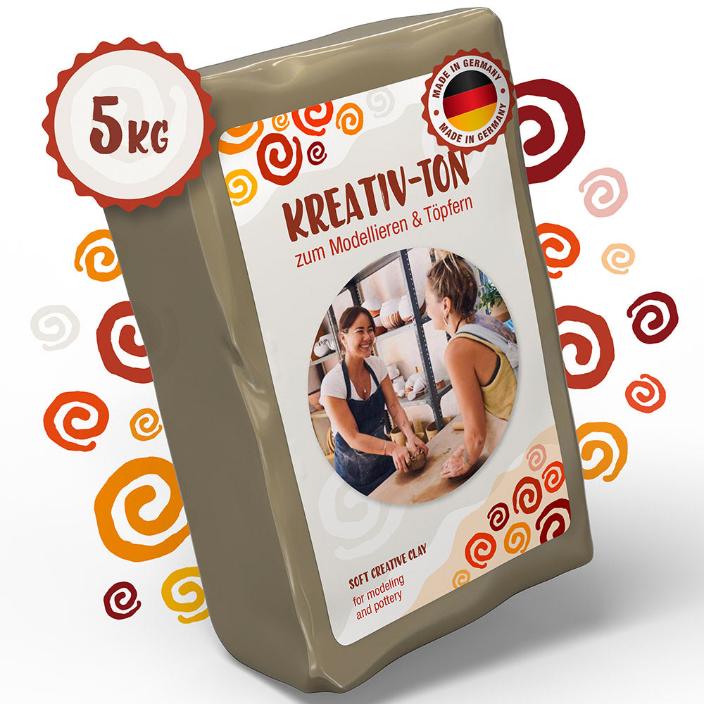 Kreativton 5kg auf weißem Hintergrund