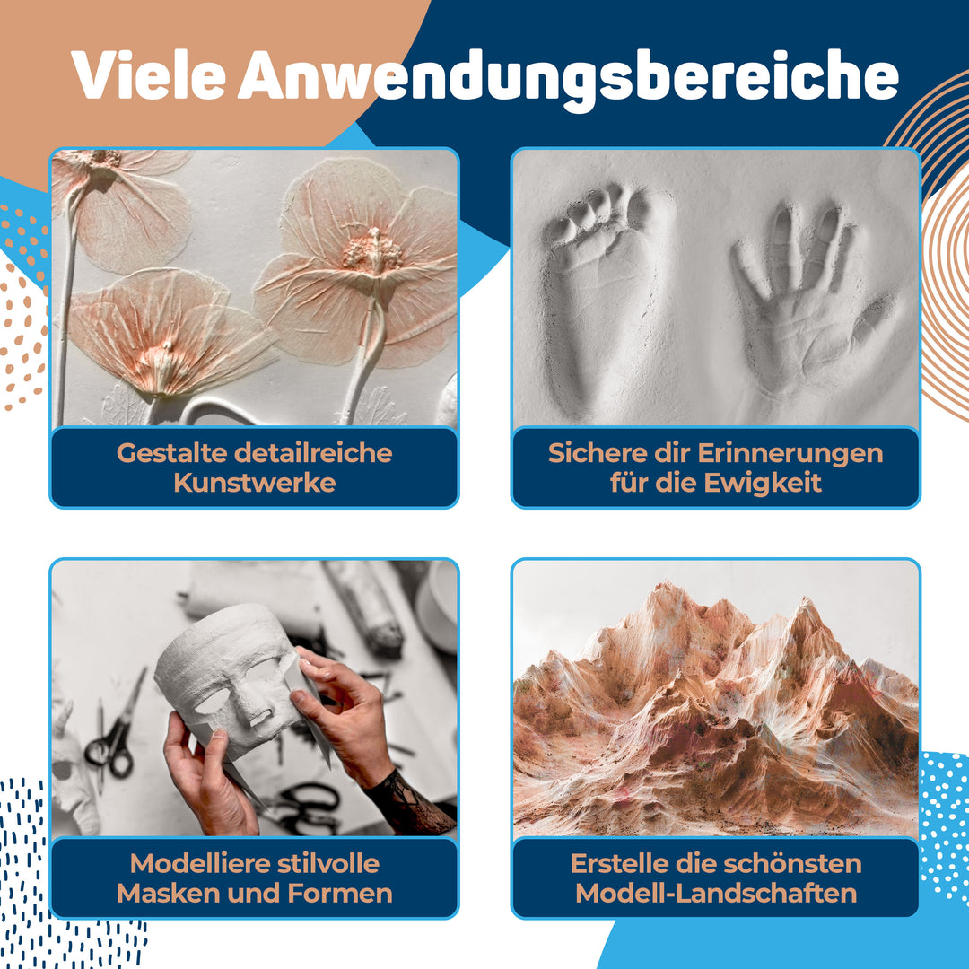 Modellpulver, Premium Gips zum Gießen, Alabastergips