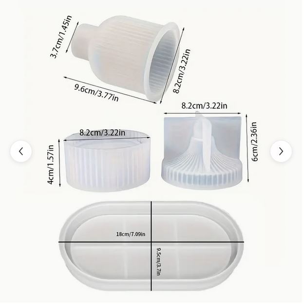 Tablett, Vase, Dose 3er Set