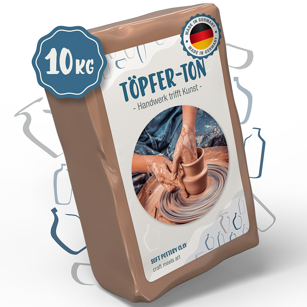 Toepferton 10kg auf weißem Hintergrund