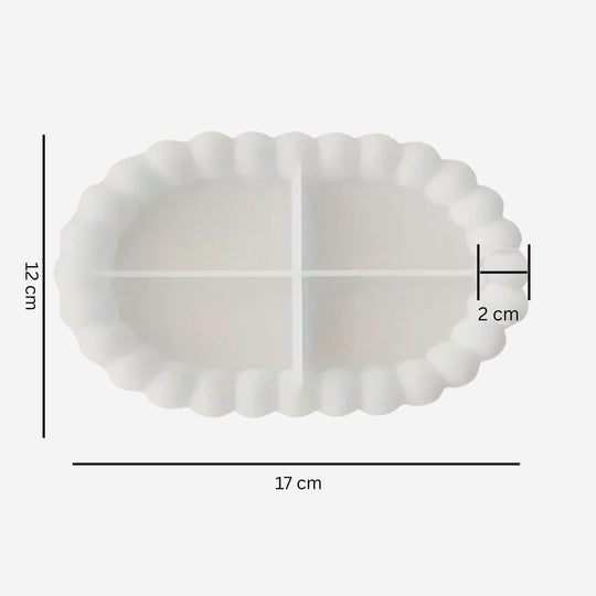 Untersetzter Schmucktablett oval Blasen groß